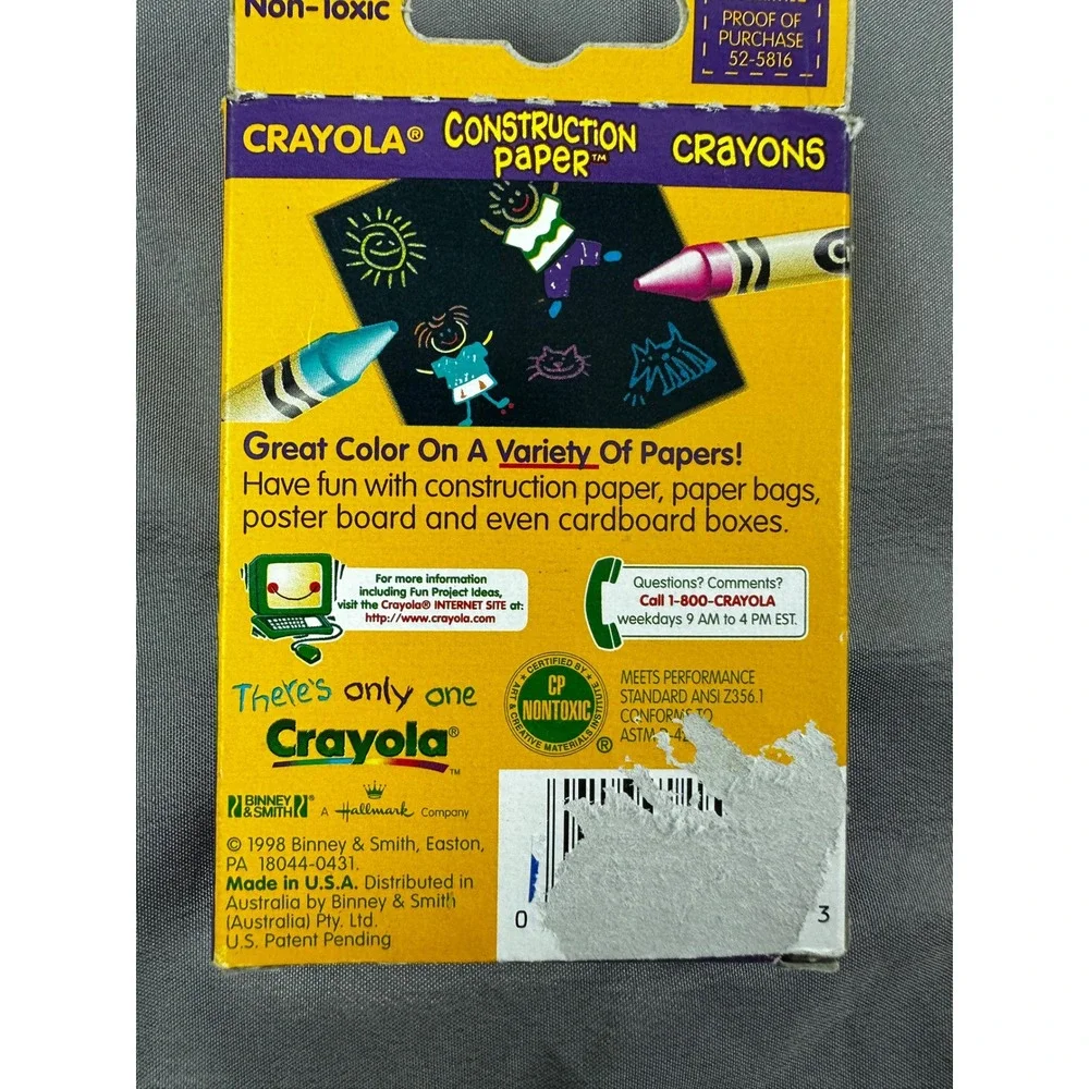 Vintage Crayola Crayons 15 Count Box Construction Paper‎ 1998. Missing 1